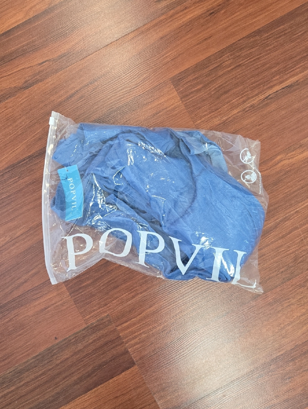 Popvil Chambray Button-Front Shirt Dress in Blue Size Large NWT Has Pockets - Picture 9 of 9